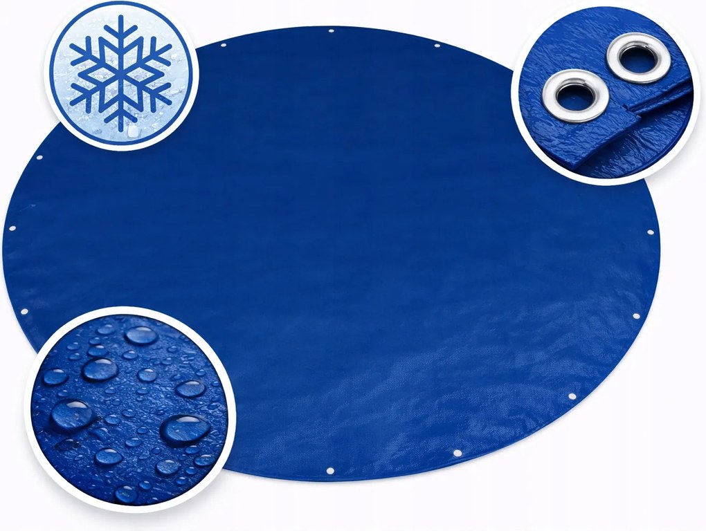 Takaróponyva 6x6 m – Kék Kerek Vízálló Fagyálló Szem