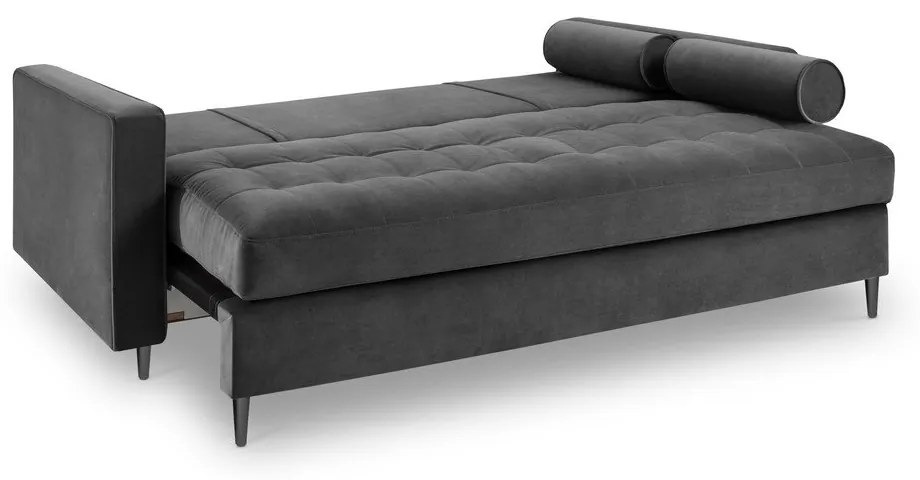Santo sötétszürke kinyitható bársonykanapé - Milo Casa