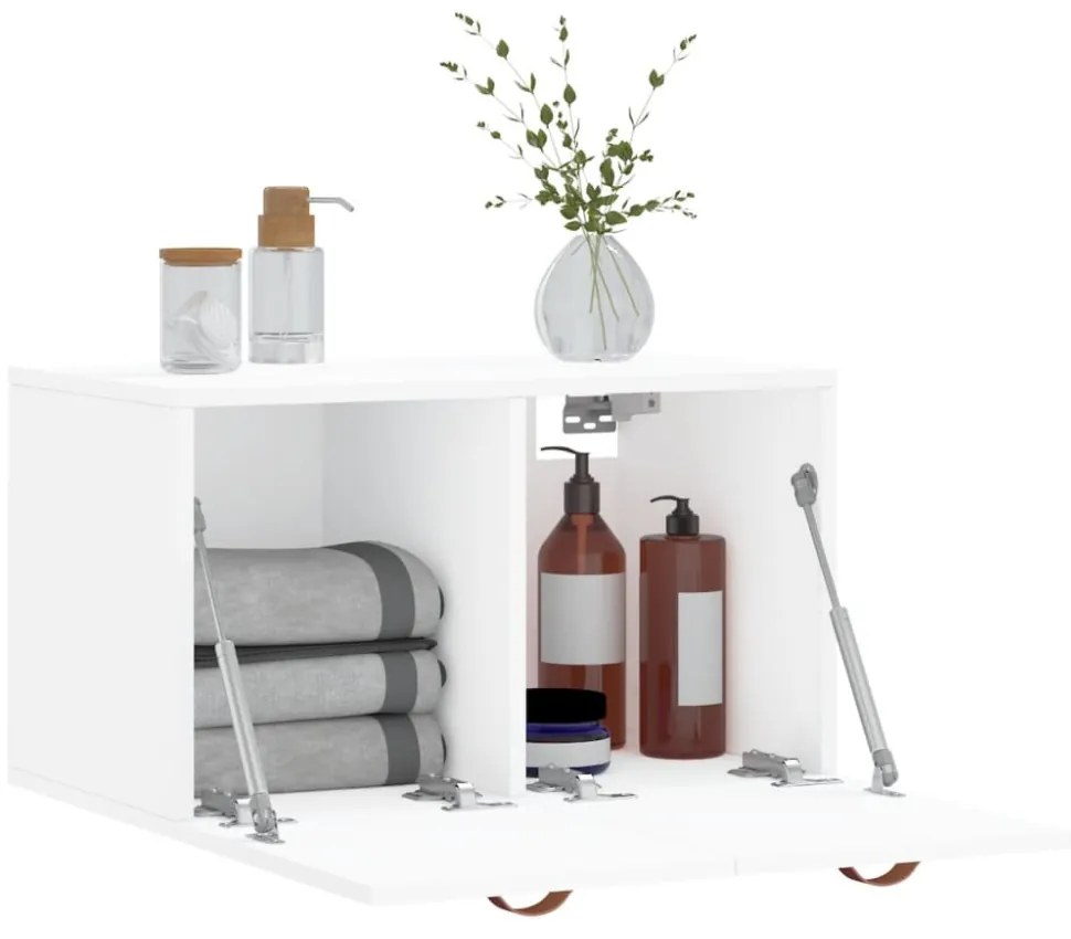 fehér szerelt fa faliszekrény 60 x 36,5 x 35 cm