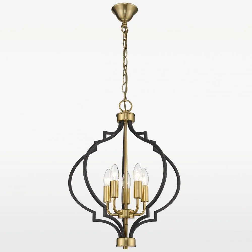 COSMOLIGHT P05179BK NASHVILLE Klasszikus Függesztett Lámpa Fekete, Arany E14 IP20
