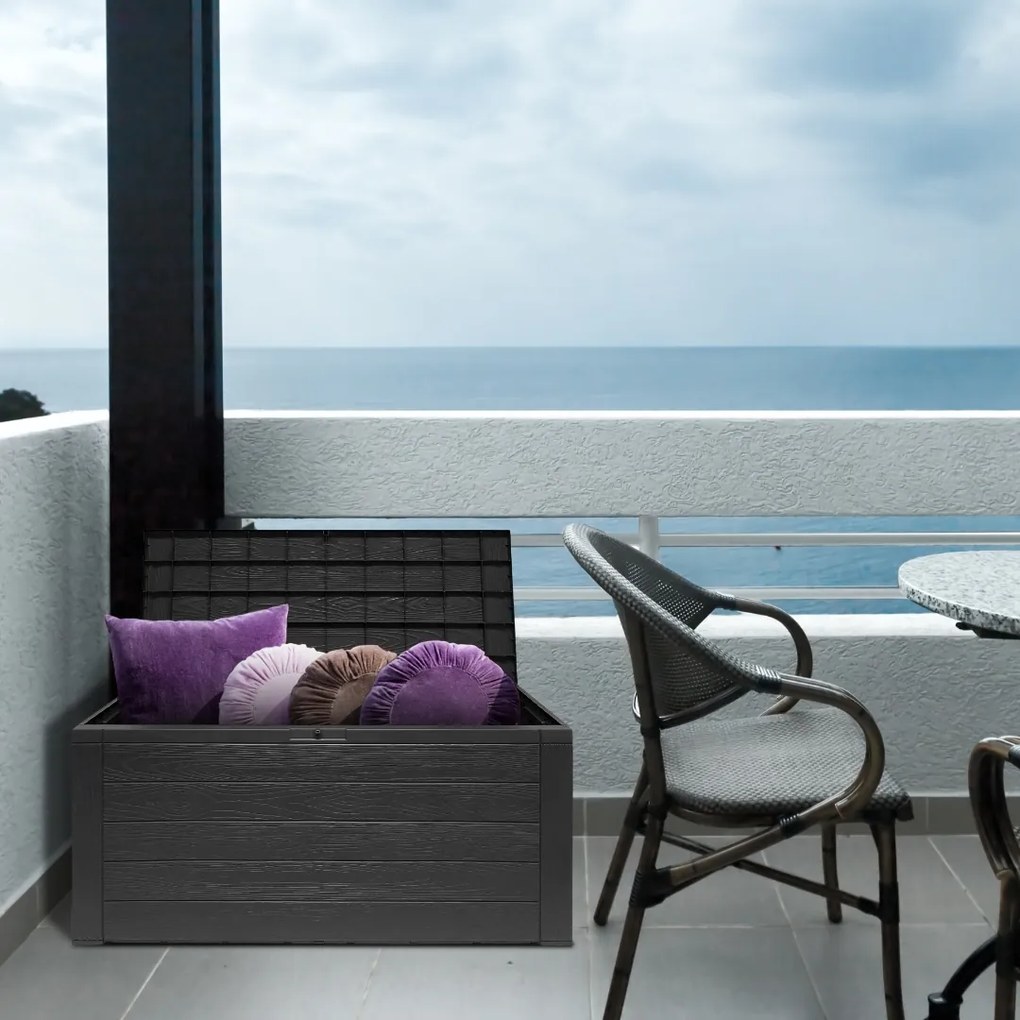 WOODEBOX tárolódoboz, 280l, 120x46x57cm, antracit Prosperplast