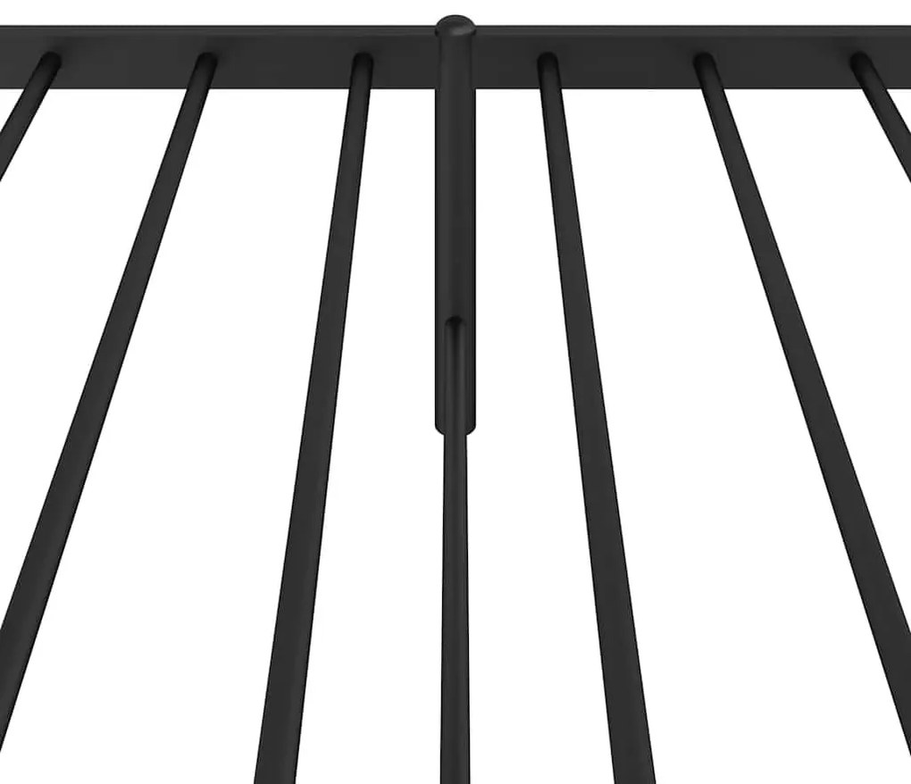 fekete fém ágykeret fejtámlával 75 x 190 cm