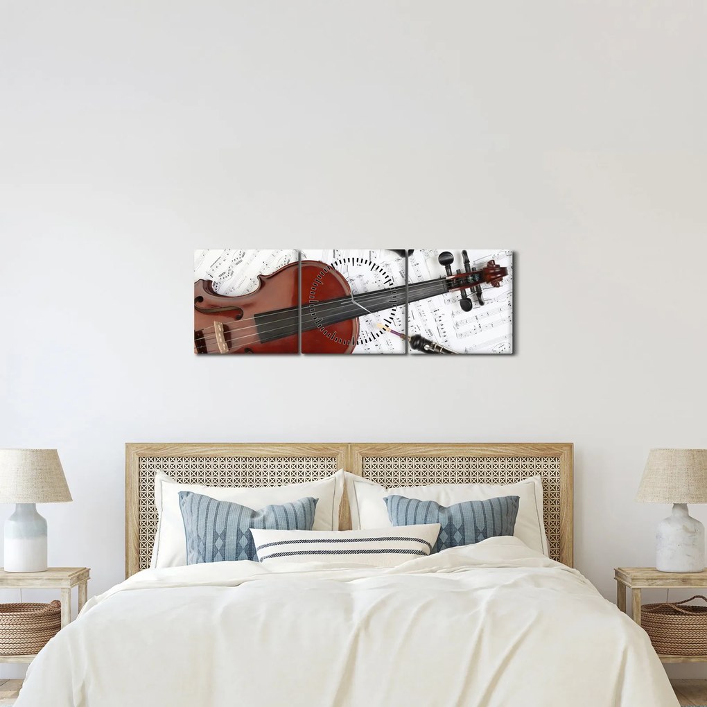 Kép - Hangszerek (órával) (90x30 cm)