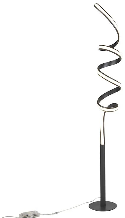Design állólámpa fekete, LED-del és dimmerrel - Twisted