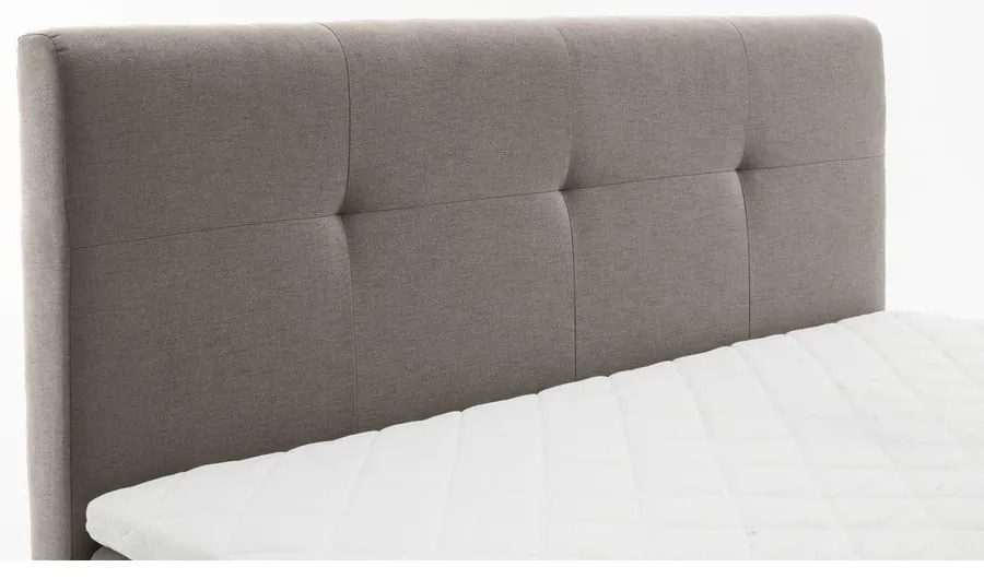 Világosszürke boxspring ágy 160x200 cm Stockholm – Meise Möbel