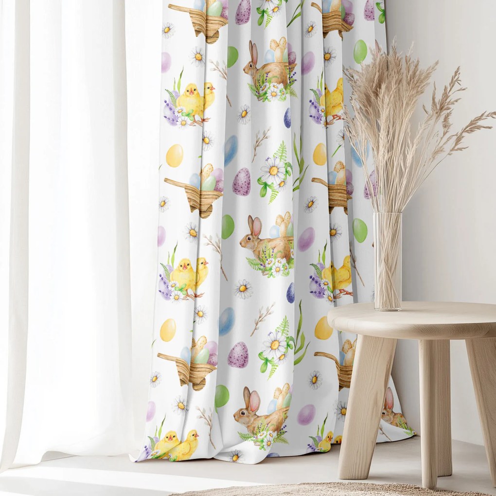 Goldea húsvéti dekor függöny - húsvéti szimbólumok 160x150 cm