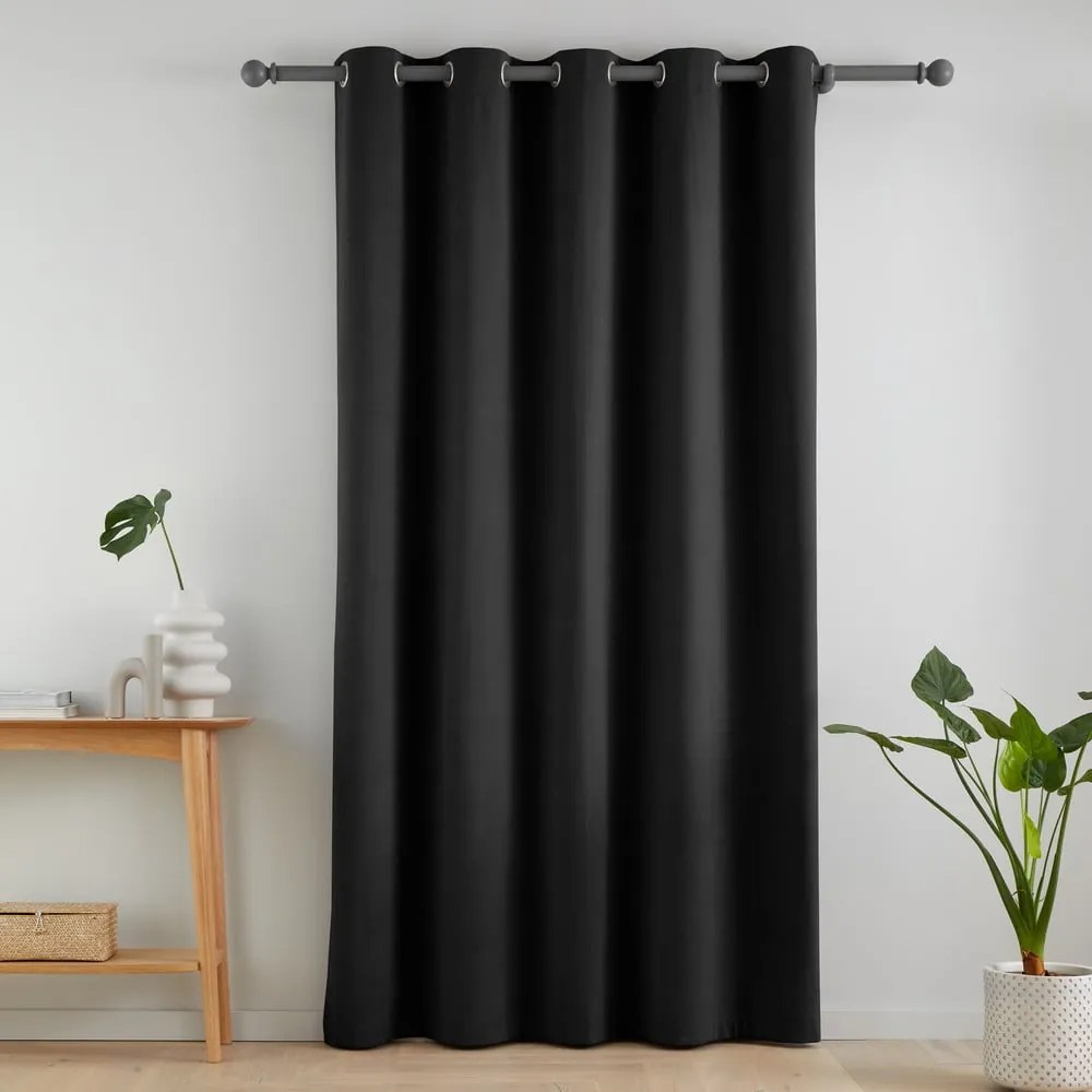 Fekete sötétítő-termo függöny ajtóra 168x213 cm Wilson – Catherine Lansfield