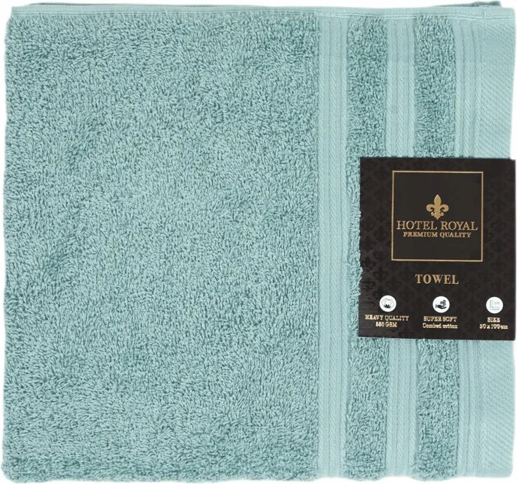 Pamut fürdőlepedő 550 g/m2 50x100 cm mentazöld