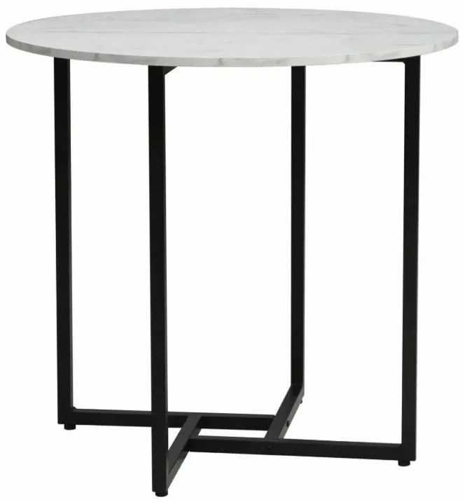 Alto II kerek étkezőasztal fehér márvány/fekete 80 cm