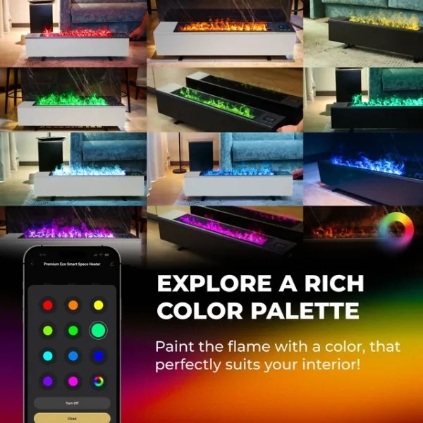 AENO - Okos elektromos hősugárzó/konvektor 1000/2000W fekete