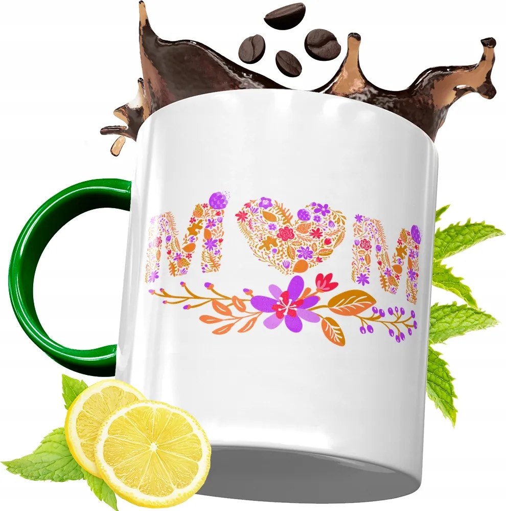 Zöld Bögre Anyukáknak Születésnapi Ajándék fényképes nyomtatással