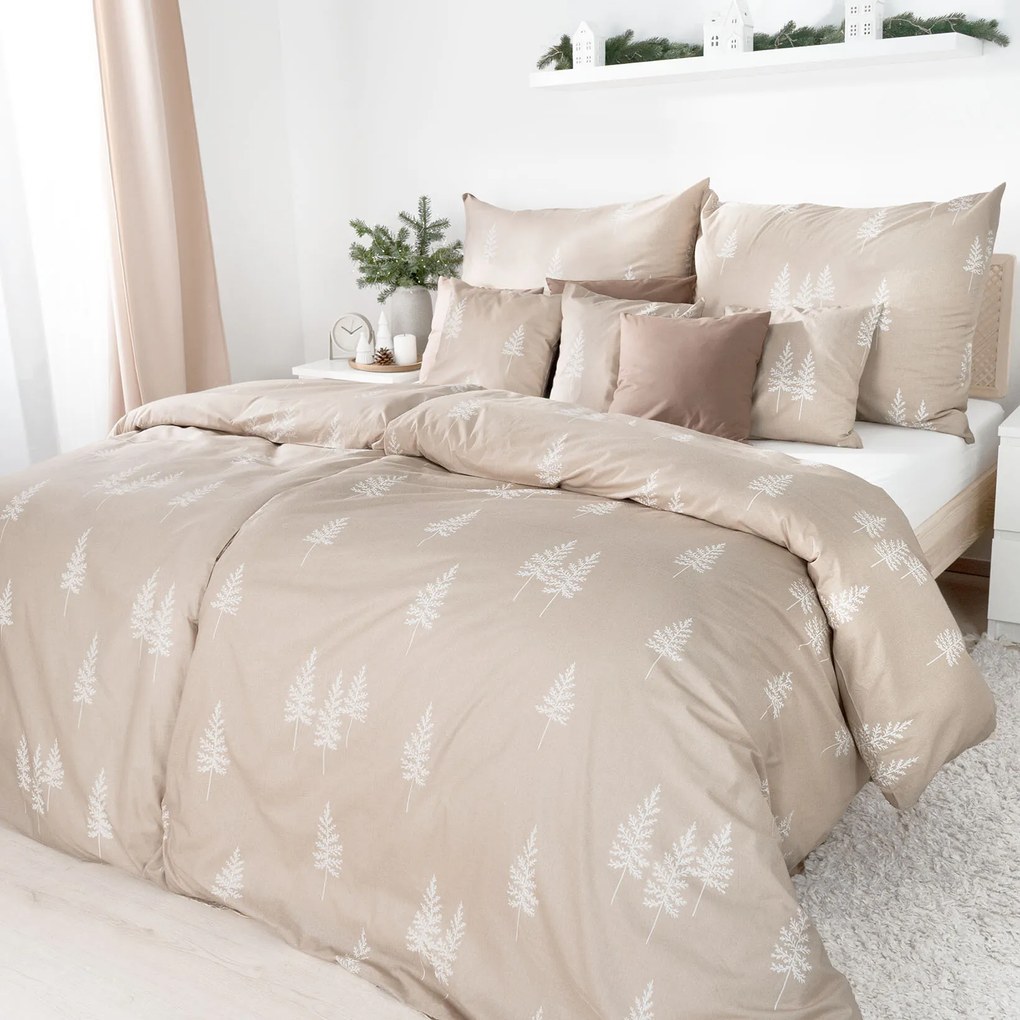 Goldea pamut ágyneműhuzat - északi fenyők 200 x 200 és 2db 70 x 90 cm