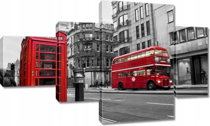 Vászonkép 130x80 London Fülke Busz
