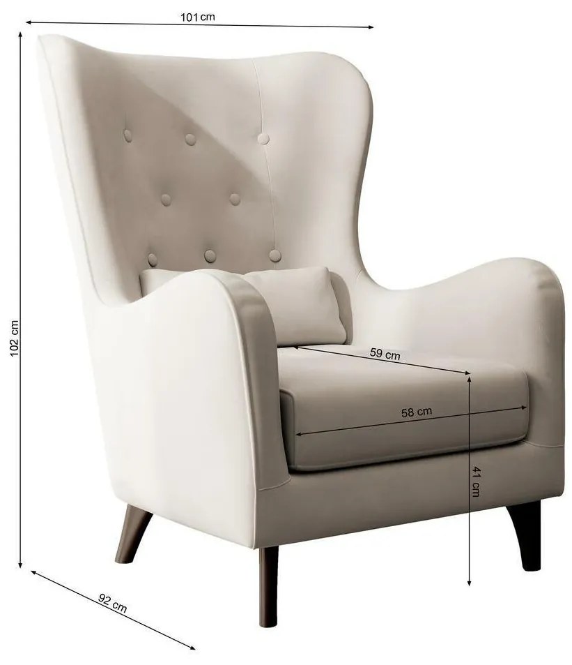 Fotel Calimero I (krém + wenge). 1099338