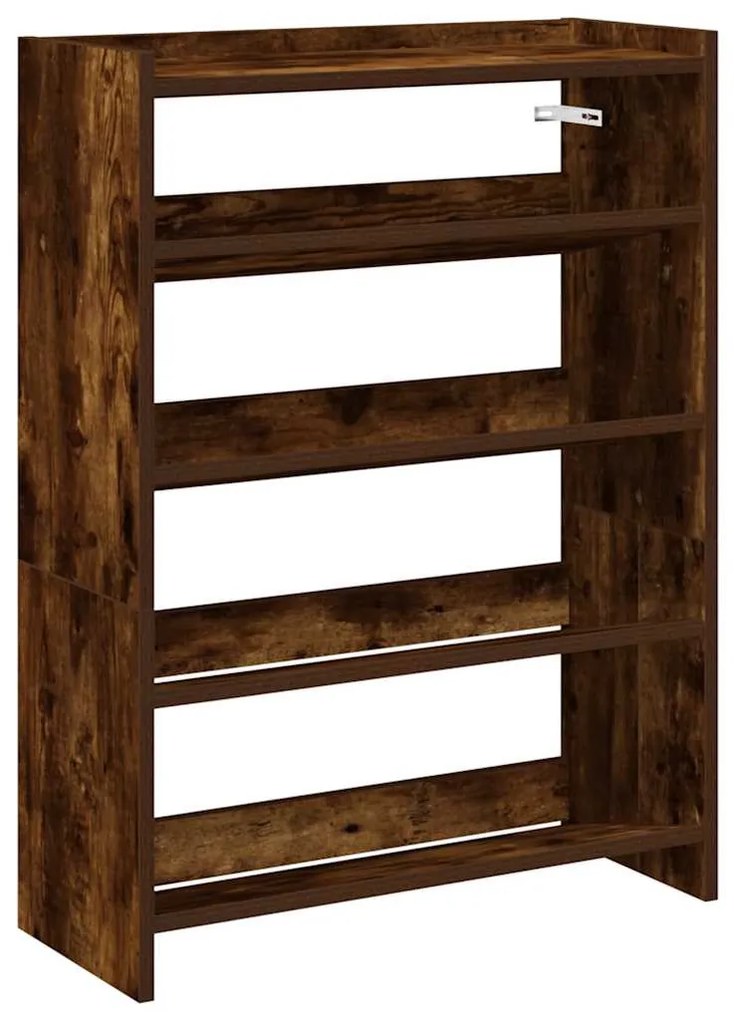 füstös tölgy színű szerelt fa cipőtartó 60x25x81 cm