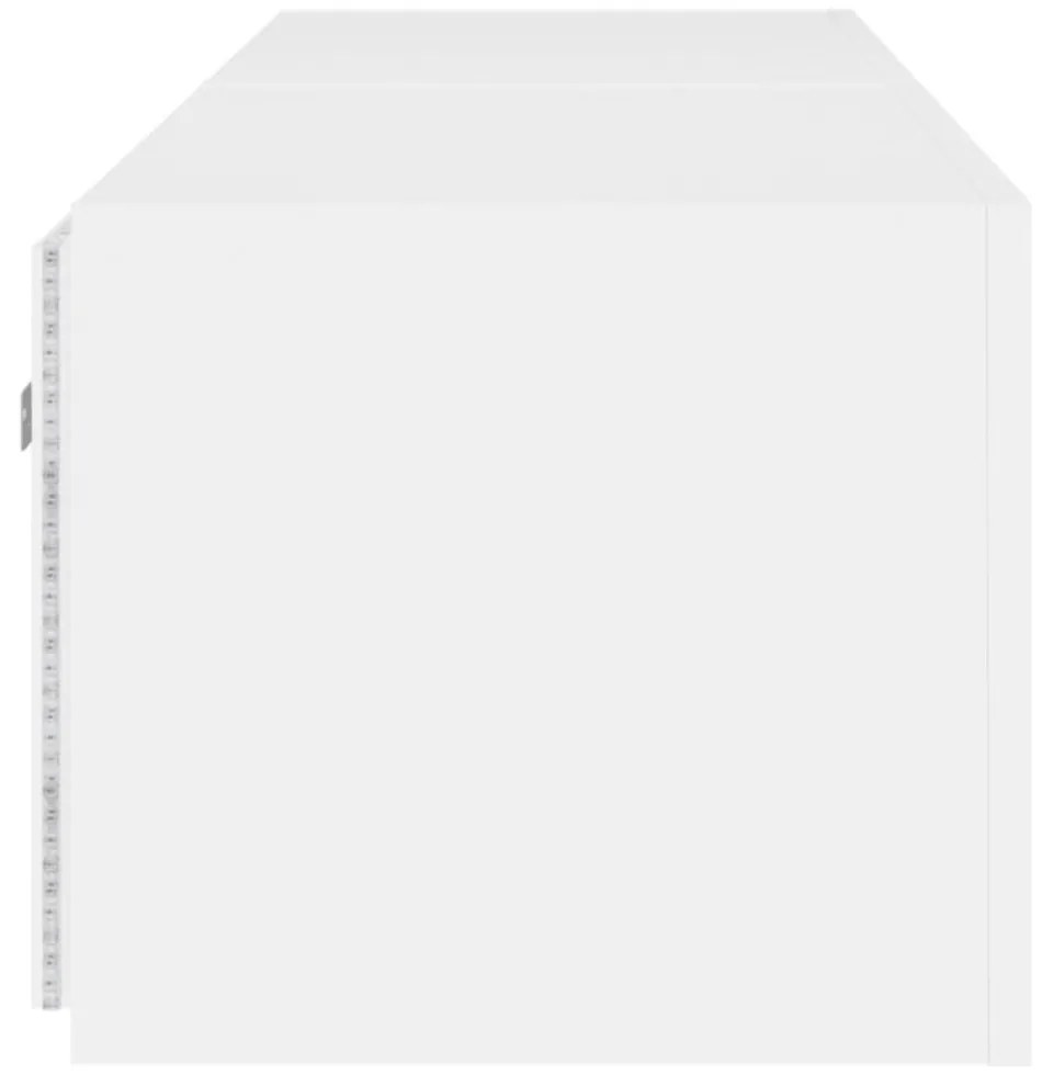 2 db fehér falra szerelhető TV-szekrény LED-del 60x35x31 cm