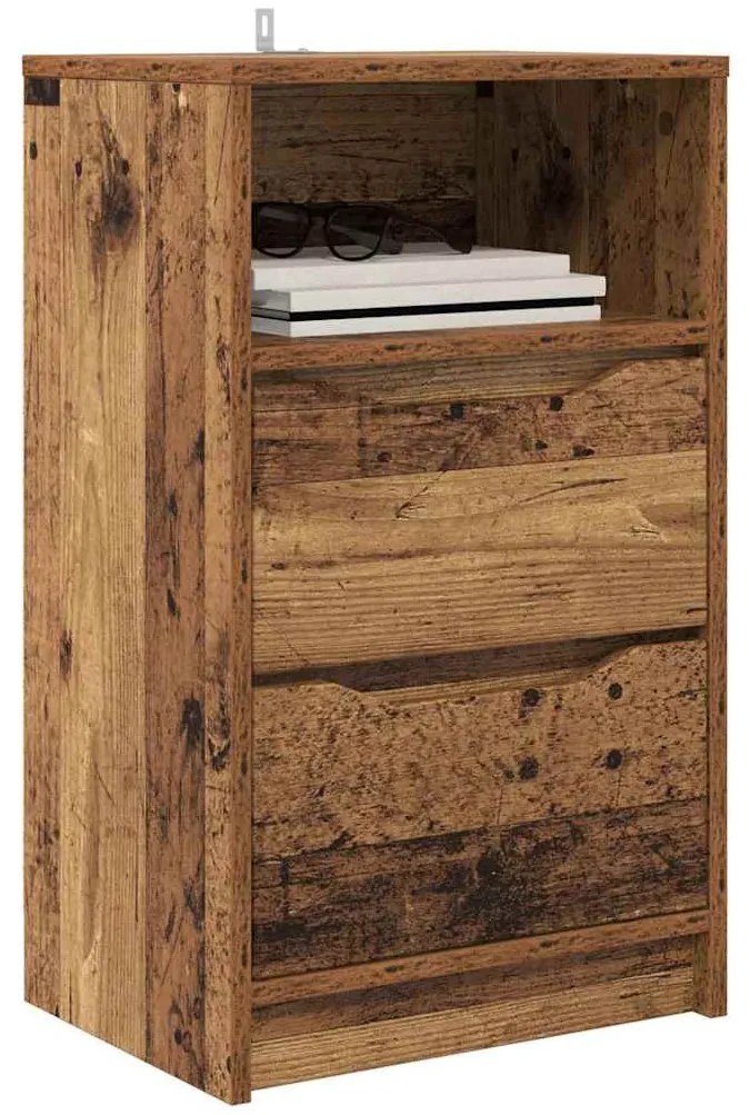 vidaXL Éjjeliszekrények fiókkal 2 pcs Öreg fa 40 x 30 x 467 cm Faanyag