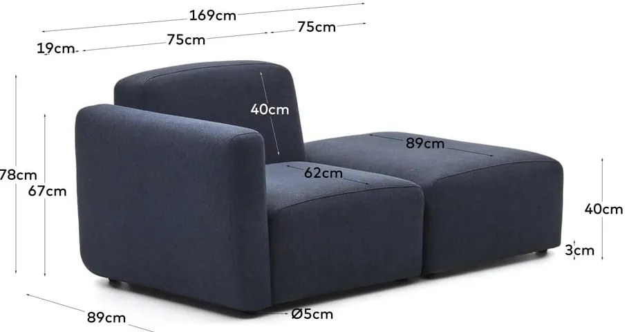 Sötétkék heverő Neom – Kave Home