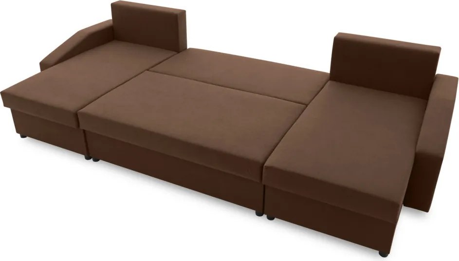 Sparta Plus sarokkanapé, szövet anyag, univerzális oldal, barna