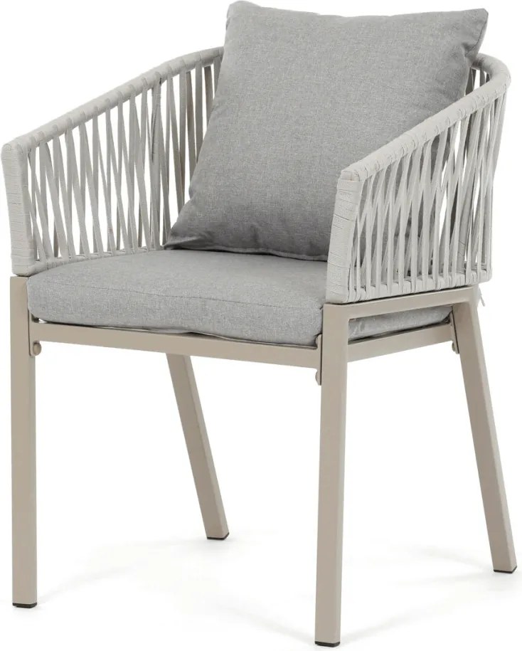 Kerti szék, fém, polyrattan, bézs, AZC-S1430 CRM