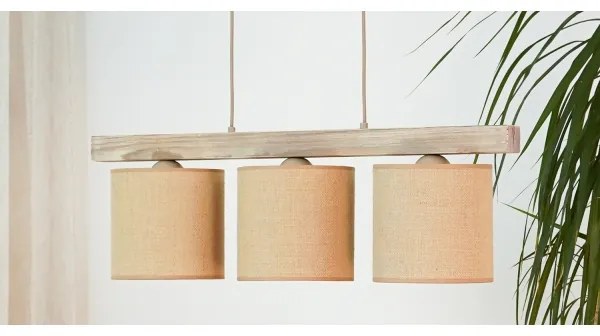 Brilagi - Csillár zsinóron FOREST 3xE27/15W/230V fenyő/barna