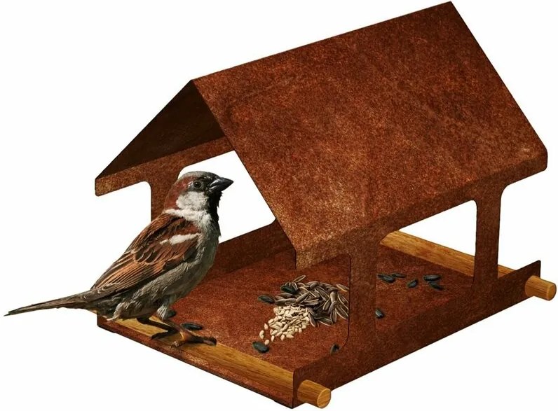 Nido Madáretető 30 x 25 x 23 cm, corten CORGARDEN 1039