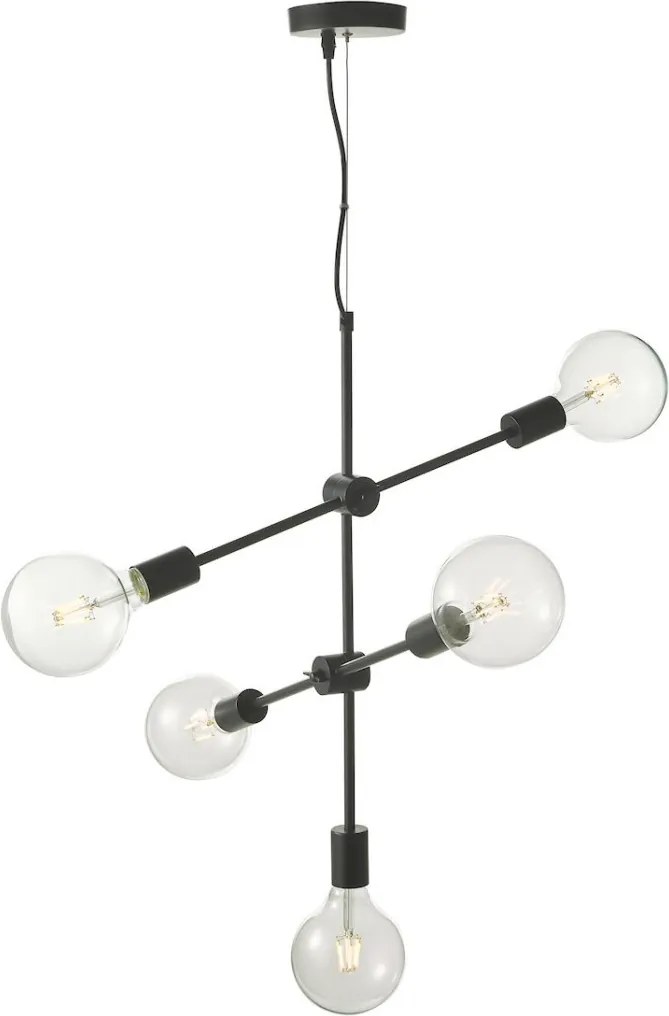 DAR LIGHTING YON0522 YONAH Többágú Függesztett Lámpa Fekete E27 IP20
