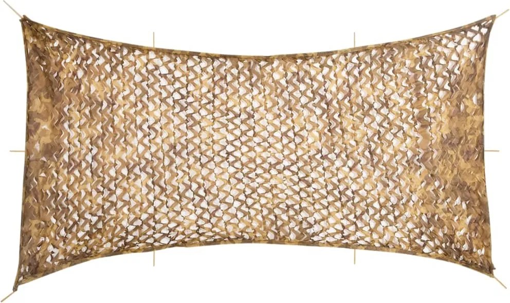 vidaXL homokszínű kamuflázsháló tárolózsákkal 708x423 cm