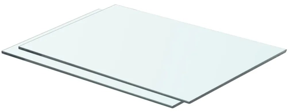 2 db átlátszó üveg paneles polc 50 x 30 cm