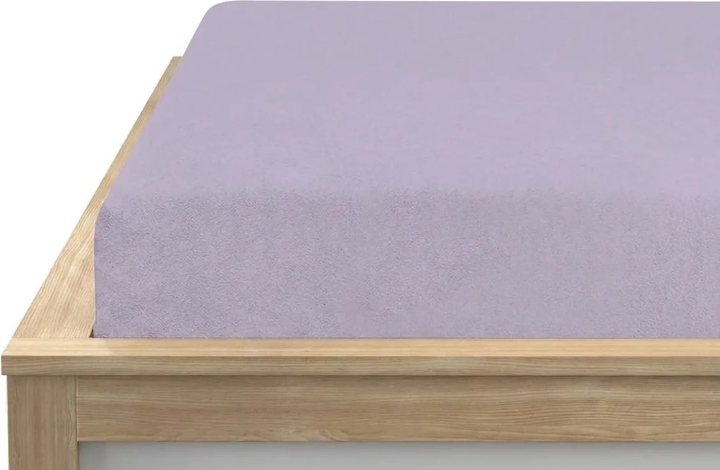 MOLTON fleece gumis lepedő világoslila 180 x 200 cm