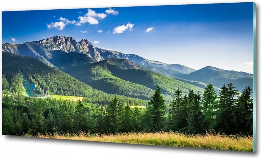 Fotó kép edzett üveg Hajnal a hegyekben 100x70