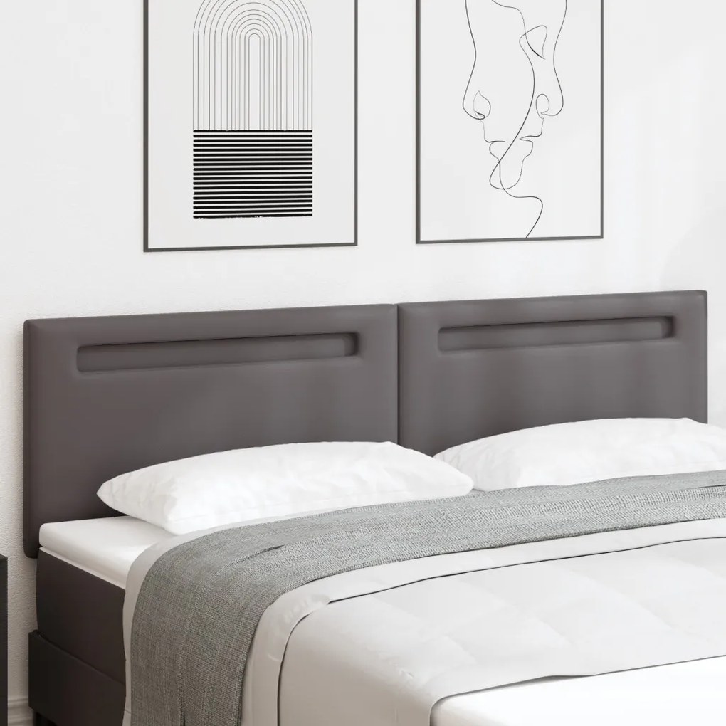 Fejtámla Egyszerű Design Szürke 180 cm Műbőr