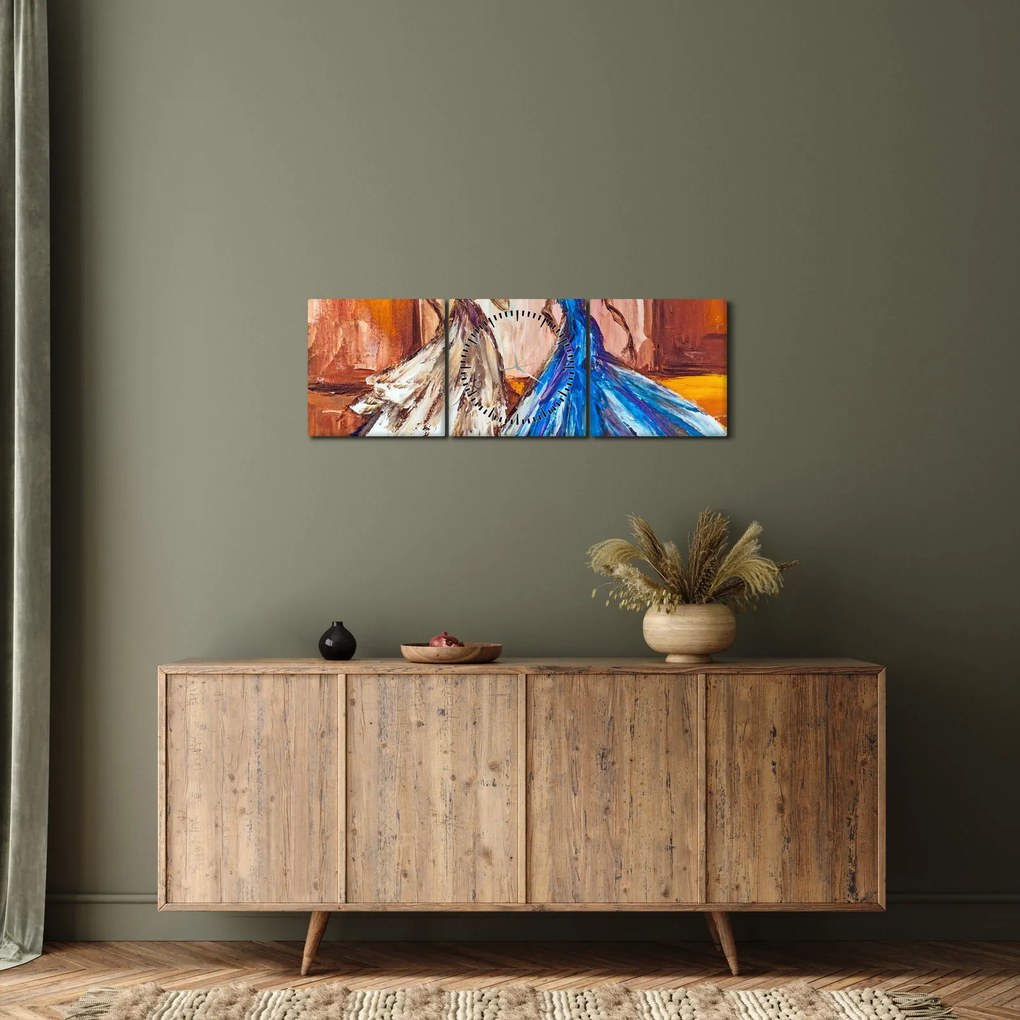 Kép - táncos, olajfestmény (órával) (90x30 cm)