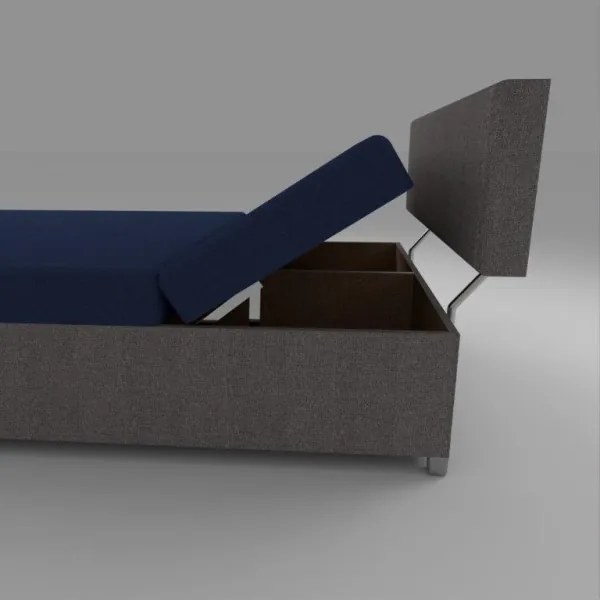 Kárpitozott heverő állítható fekvőfelülettel és tárolóhellyel DALLAS 108x205 cm szürke/kék