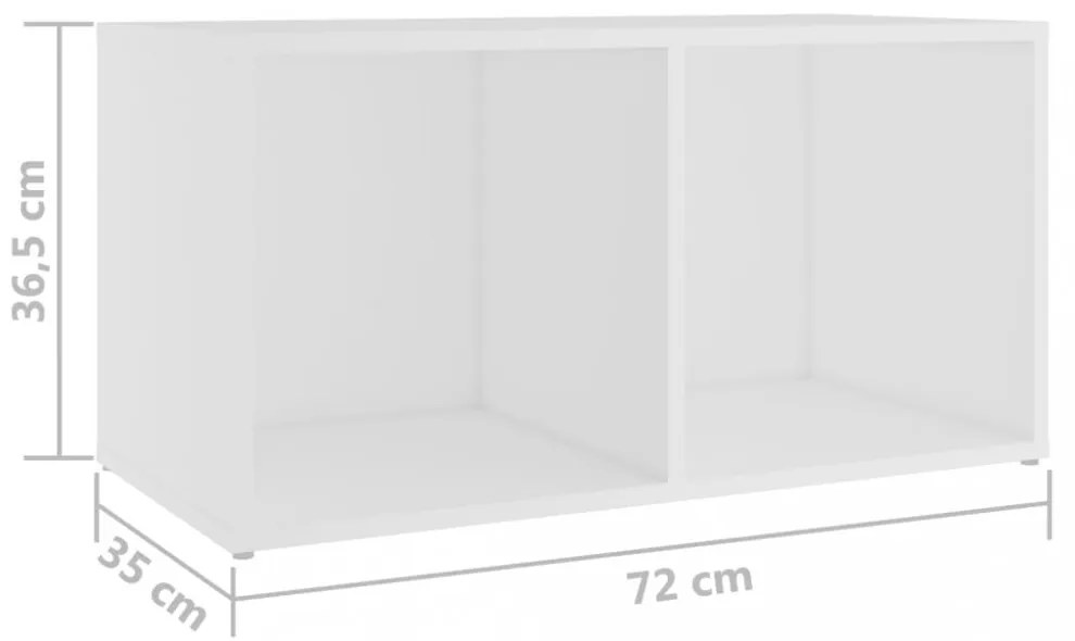 4 db fehér szerelt fa TV-szekrény 72 x 35 x 36,5 cm