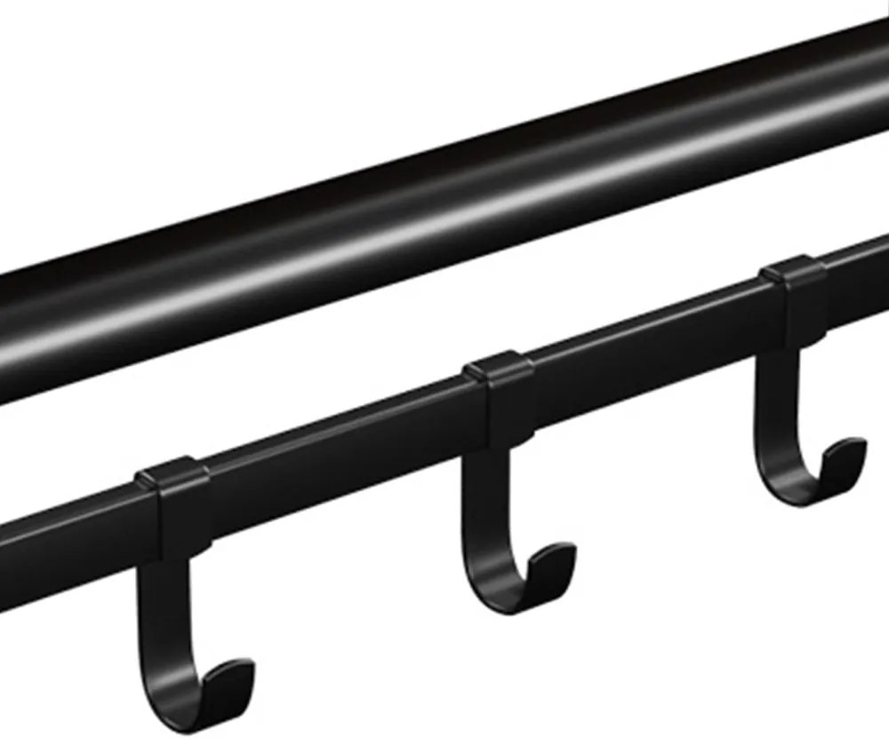 HENRY fali fogas, 66x30x27cm, fekete/barna Vasagle