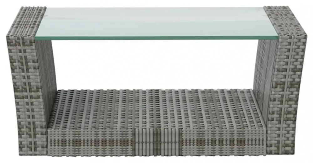 vidaXL 8 részes szürke polyrattan kerti bútorszett párnákkal