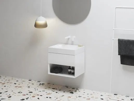 Szekrény a mosdókagyló alatt mosogató nélkül Ravak Lite 60x43x45 cm fehér X000001855