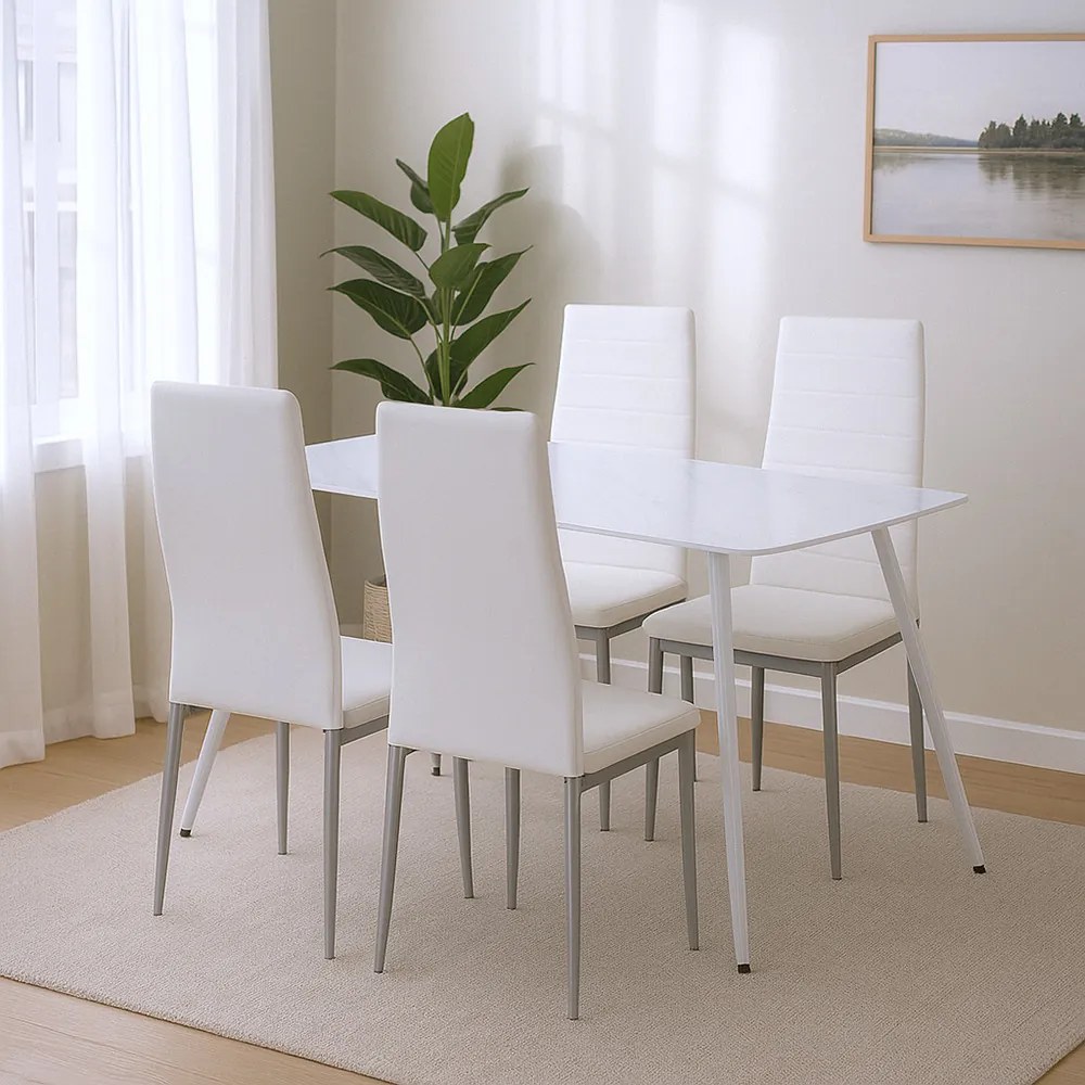 Renton 4+1 étkező garnitúra fehér-szürke