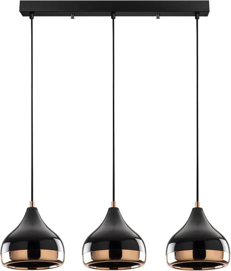 Yildo Long fekete-rézszínű 3 lámpás függőlámpa - Opviq lights