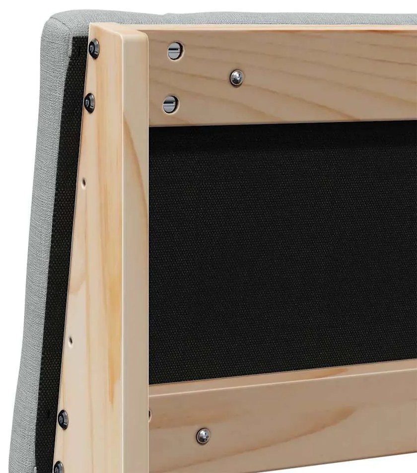 Kárpitozott fejtámla Világosszürke 140 cm Tömör fenyőfa