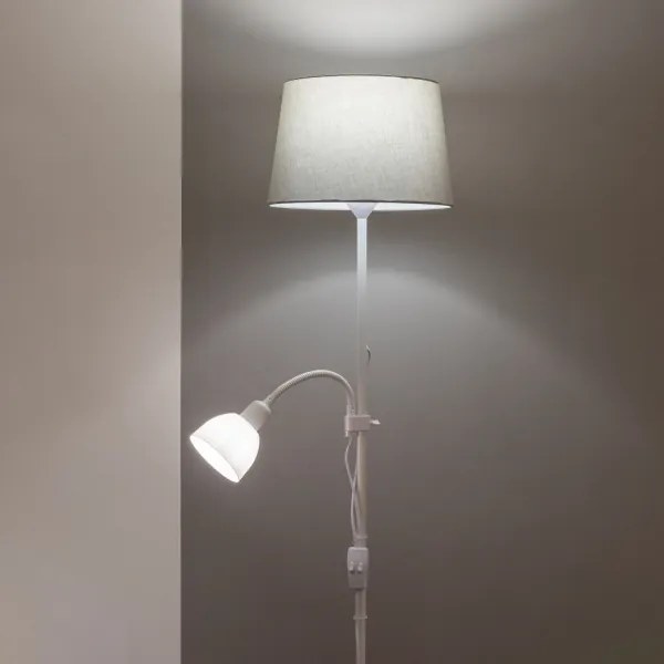 Brilagi - CERIA állólámpa 1xE27/100W/230V + 1xE14/25W fehér/szürke