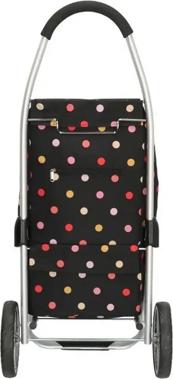 Színes pöttyös prémium bevásárlókocsi kerekeken „Aluman”