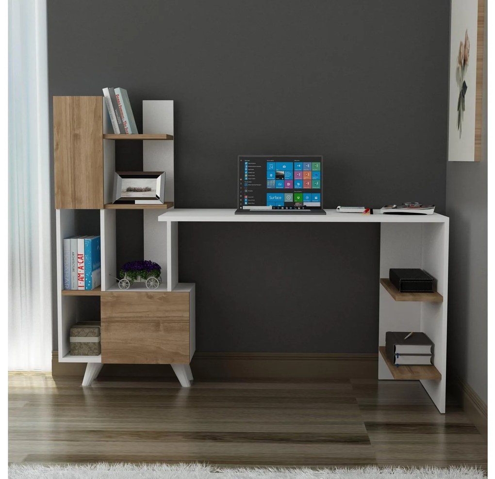 PC asztal Allisa (fehér + dió). 1088555