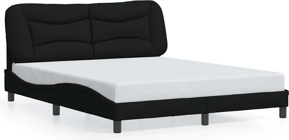 vidaXL fekete szövet ágykeret matrac nélkül Hvar 160 x 200 cm