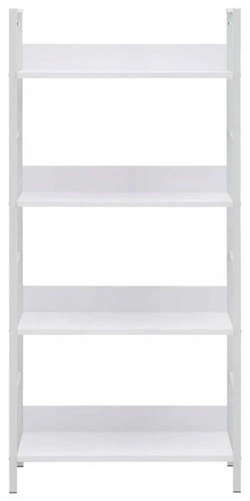 4 szintes fehér szerelt fa könyvespolc 60 x 27,6 x 124,5 cm