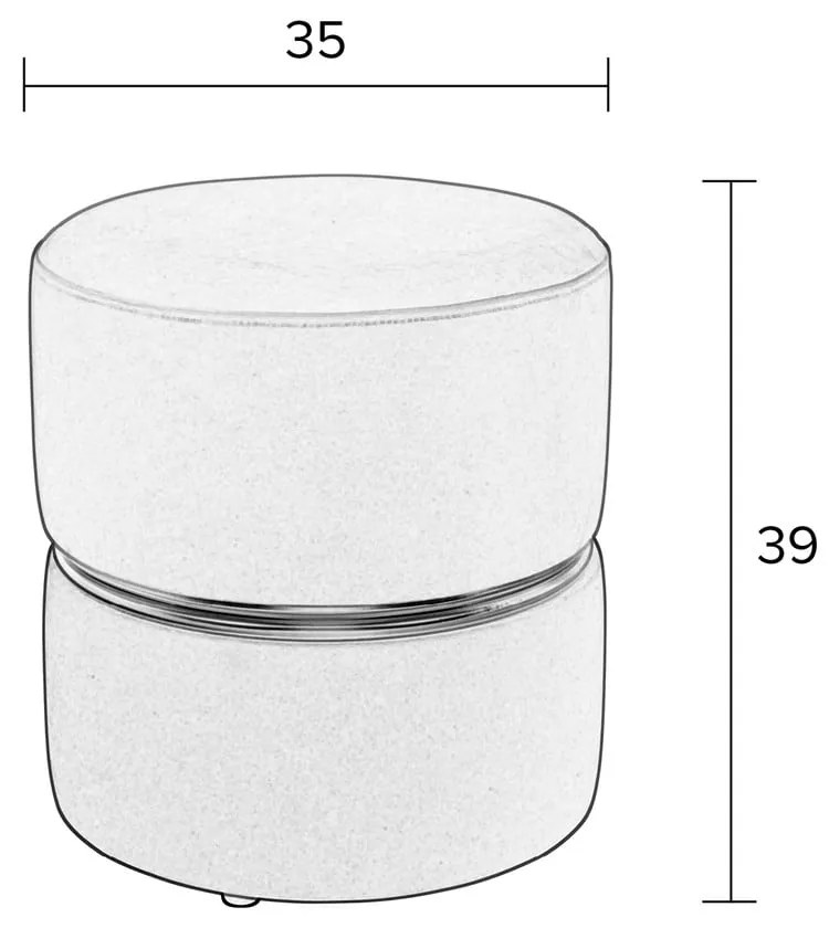 Narancssárga bársony puff Bubbly – White Label