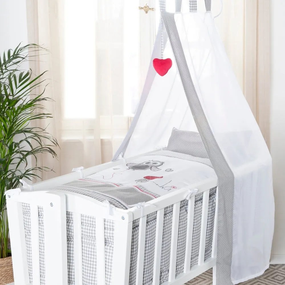 Fehér gurulós baldachinos bölcső 40x90 cm Adam &amp; Eule – Roba