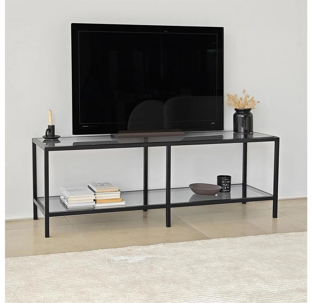 TV asztal Sibade 2 (sötétszürke + fekete). 1095506