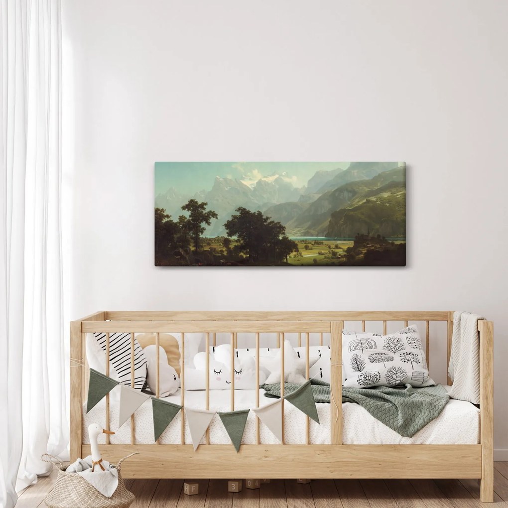 Kép - Albert Bierstadt, Lake Lucerne, reprodukciók (120x50 cm)